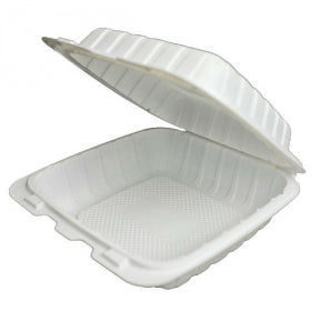 Compostable Hinged Container, 8x8 with 1 Compartment