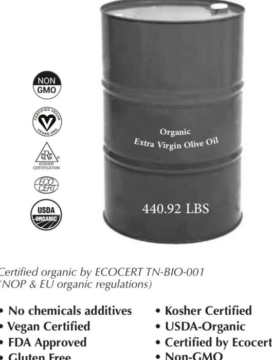 Organic Extra Virgin Olive Oil Barrel 440 LB
