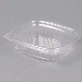 Genpak - Deli Container with Hinged Lid, 8 oz Clear Plastic