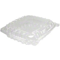 Dart - Container, 8" Clearseal Hinged 1 Compartment Container with Lid, Clear Plastic, 8x8x2