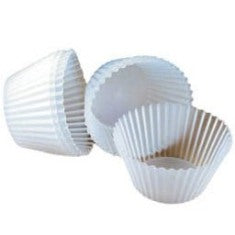 Baking Cup, White Round Fluted, 1.5" bottom, 1" wall