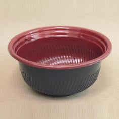 Bowl, 18 oz Black/Red Plastic