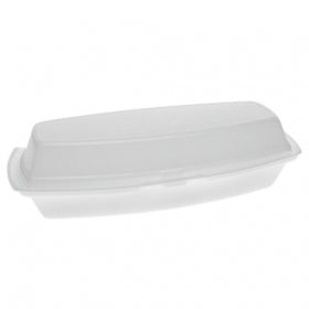 Pactiv - Food Takeout Tray, 1 Compartment Hinged White Foam, 7.25x3x2